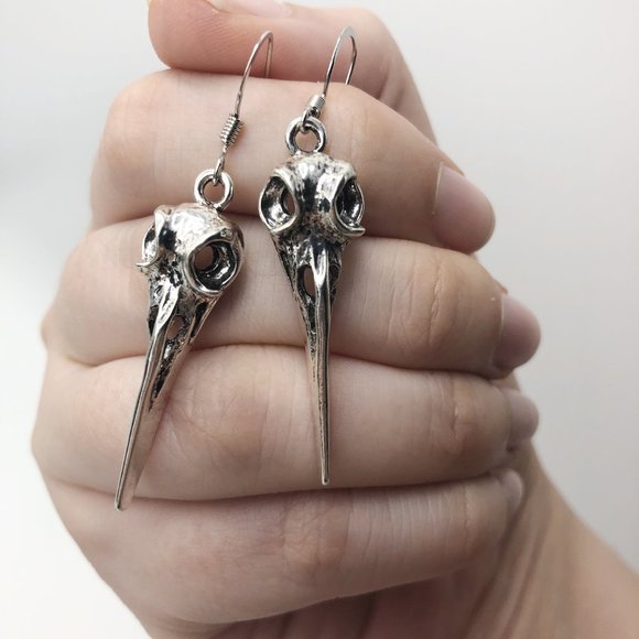 Destiney Creations Jewelry - 💍2/$20! Handmade Antique Silver Hummingbird Skull Earrings